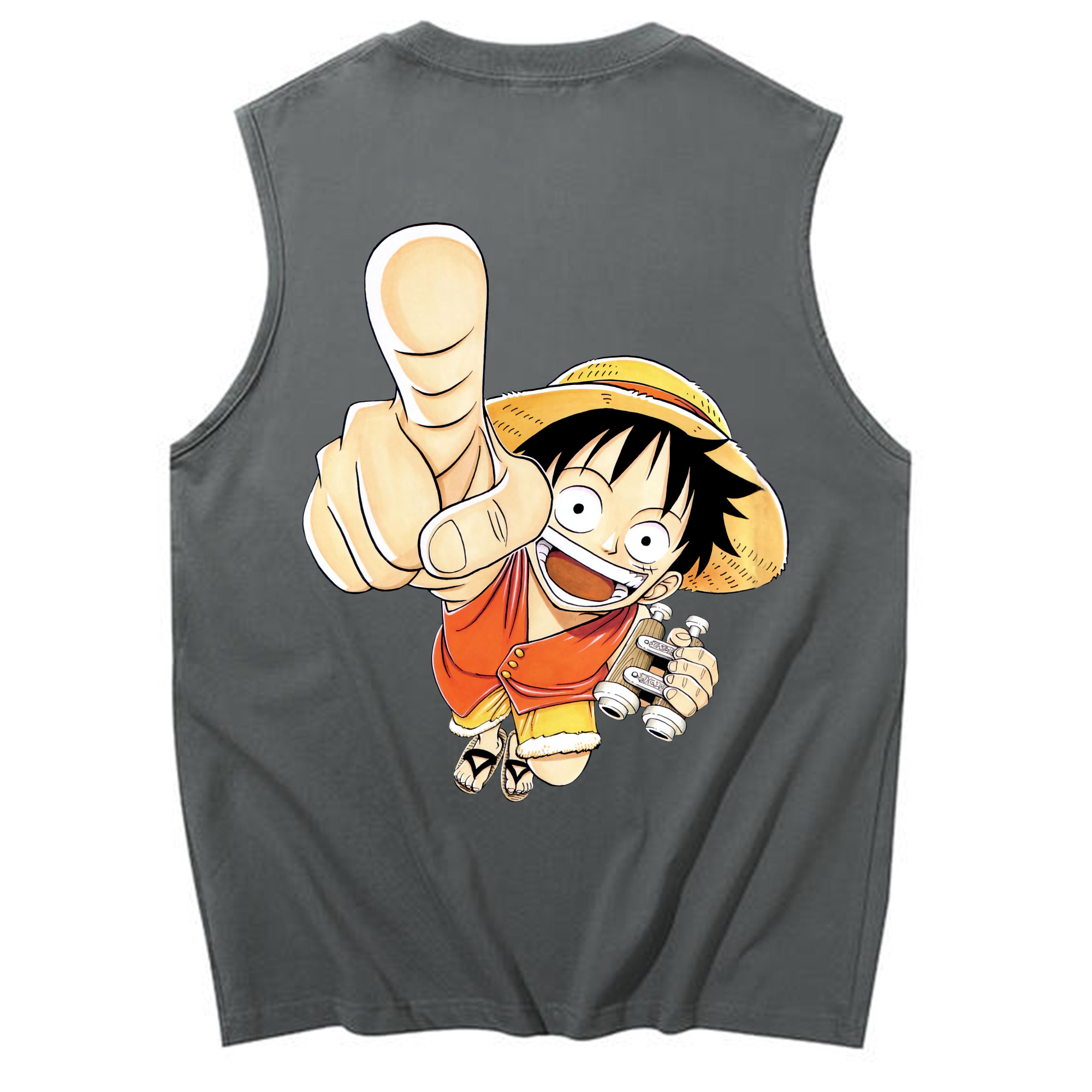 ワンピース モンキー・D・ルフィ ONE PIECE Monkey D. Luffy コットン100％タンクトップ（背面プリント）
